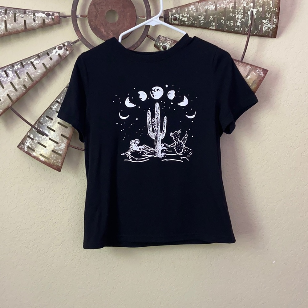 Black graphic T